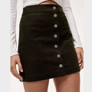 Wilfred Free Button Mini Skirt Corduroy - Olive